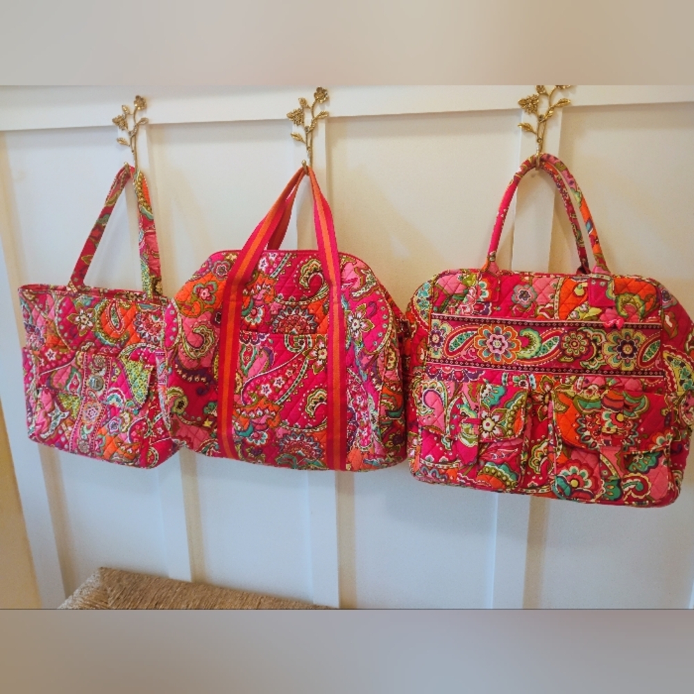 Vera Bradley Retired Travel Bag Set – 3 Large Bags, New Without Tags
